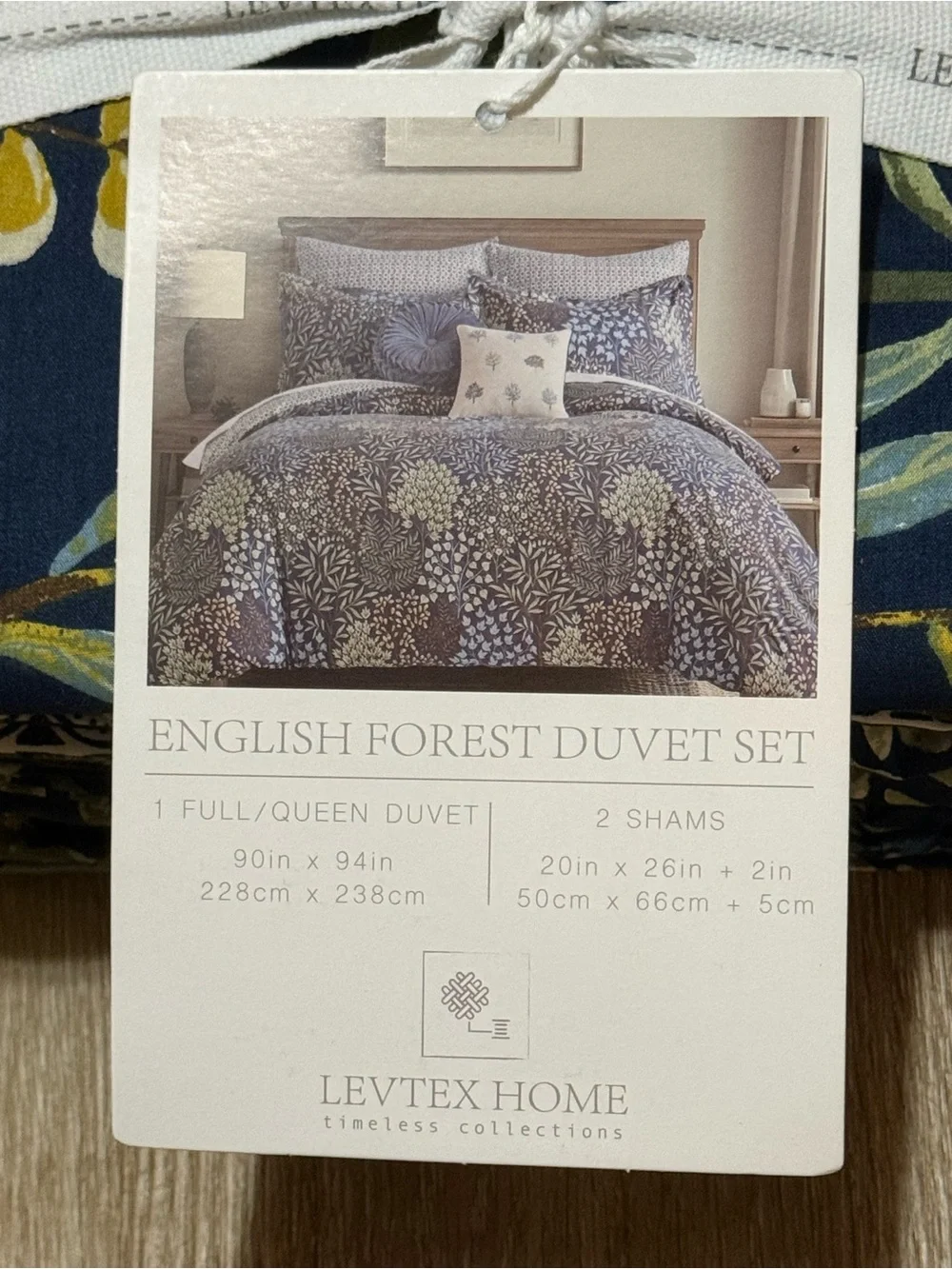 Levtex English Forest Duvet Set - Navy with Yellow & Green Accents